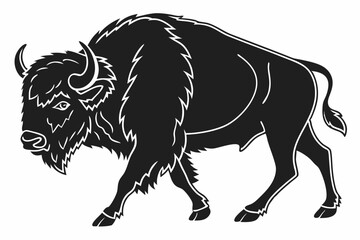 bison sihouette black vector