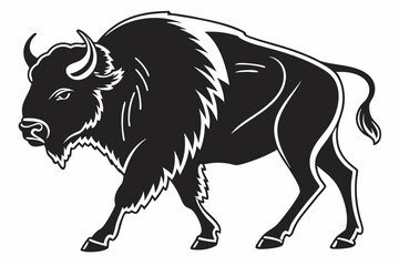 bison sihouette black vector