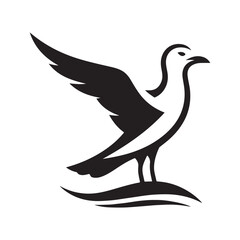 seagull vector silhouette clip art logo design illustration
