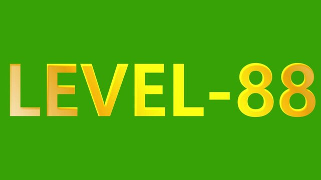 Level 88 graphic on green background gaming or progress indicator