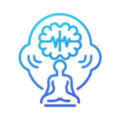 Person Meditating with Sound Waves Icon: Exploring Mindfulness, Meditation, and Stress Relief