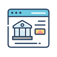 Bank Building on Monitor Icon: Exploring Digital Banking, Financial Services, and Online Finance