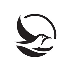 seagull vector silhouette clip art logo design illustration
