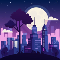 Fototapeta premium night city landscape