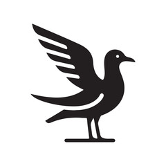 seagull vector silhouette clip art logo design illustration