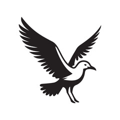 seagull vector silhouette clip art logo design illustration