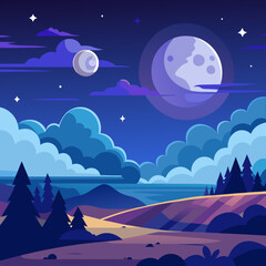 moon and stars