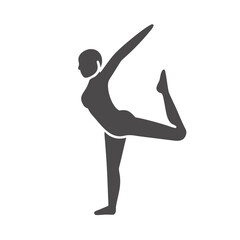 Black and White Yoga Pose Silhouette: Dynamic Fitness Art