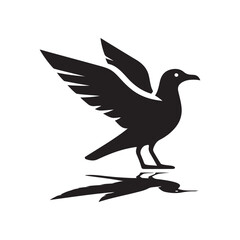 seagull vector silhouette clip art logo design illustration