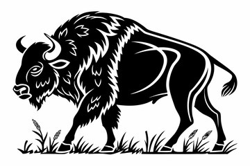 buffalo silhoette black vector