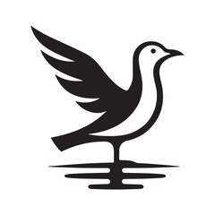 seagull vector silhouette clip art logo design illustration