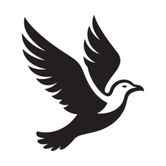 seagull vector silhouette clip art logo design illustration