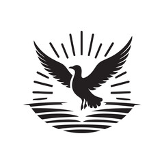 seagull vector silhouette clip art logo design illustration