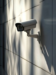 Modern CCTV Security Camera Mounted on Wall - Surveillance Technology