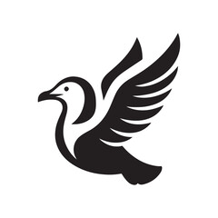 seagull vector silhouette clip art logo design illustration