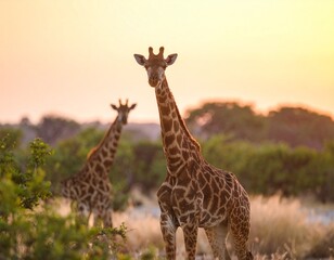 Obraz premium Scenic African Savannah at Sunset
