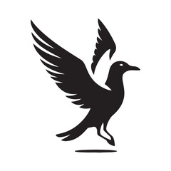 seagull vector silhouette clip art logo design illustration