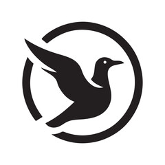 seagull vector silhouette clip art logo design illustration