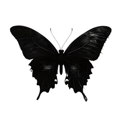Obraz premium Silhouette of a butterfly with textured wings.