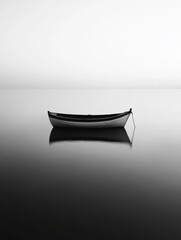 A serene and crisp photo of a minimalist black and white photograph with striking contrasts.