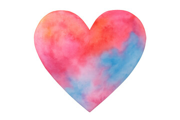 Fototapeta premium Colorful watercolor heart represents love, affection, and valentine's day, perfect for romantic designs with its transparent background