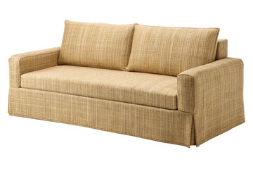 jute sofa isolated on white background