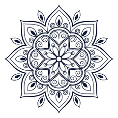 figure mandala for coloring solid white background . eps