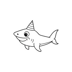 vector illustration of a cartoon shark