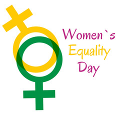 Obraz premium Design poster for Women's Equality Day on a white background. A sample design of a background, banner, poster, postcard.Vector illustration
