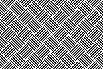 Abstract Seamless Checked Pattern. Geometric Striped Lines Black and White Texture.