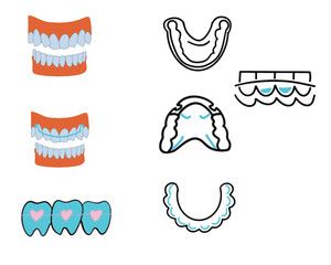 vector illustration.hawley retainer before and after