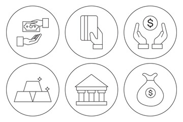 set of money thin line icon. money management set . finance icon collections. eps 10.