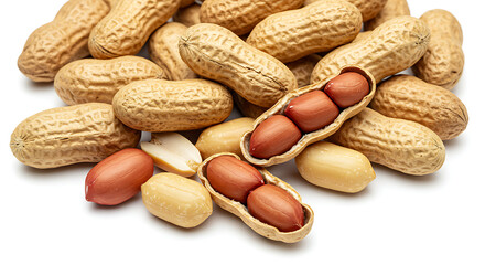 peanuts in shell white background