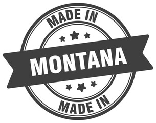 Made in Montana round sign. Made in Montana stamp.