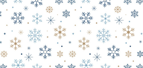 Winter Snowflake Pattern Seamless Design Background