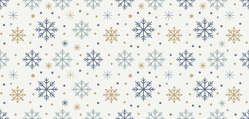 Elegant Winter Snowflake Pattern Seamless Design