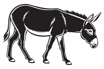 donkey sihouette black vector