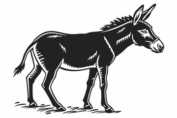 donkey sihouette black vector