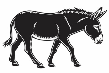 donkey sihouette black vector