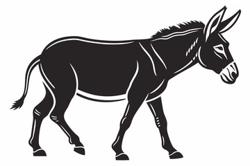 donkey sihouette black vector