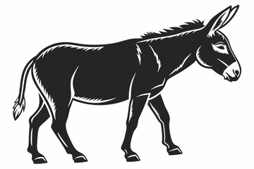donkey sihouette black vector