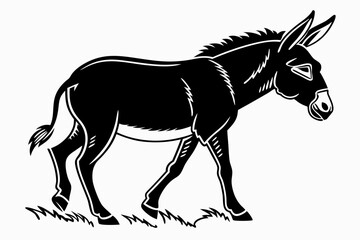 donkey sihouette black vector