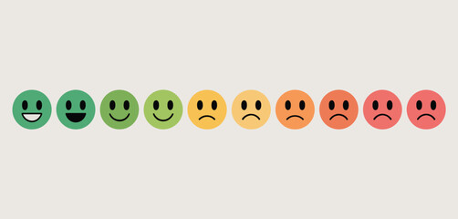 Customer Satisfaction Rating Scale Emojis Gradient