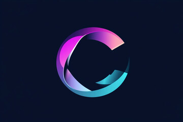 Naklejka premium Digital C logo design for futuristic online trading company