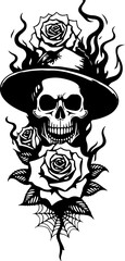 Fototapeta premium Tribal Skull and Abstract Tattoo Designs
