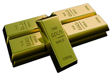 Stack of 9999 pure gold bars, each weighing 1000g. Perfect for financial, investment, wealth,...