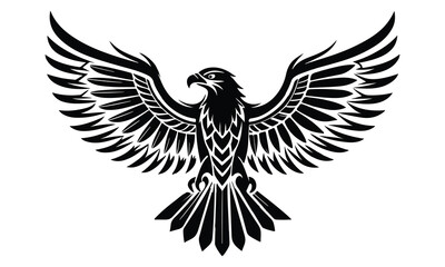 Fierce Hawk Head Vector Illustration in Bold Line Art Style