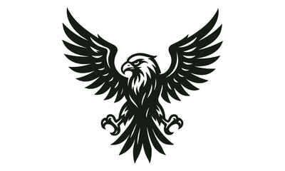 Fierce Hawk Head Vector Illustration in Bold Line Art Style