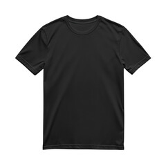 Plain black t-shirt isolated on transparent background, png, cutout