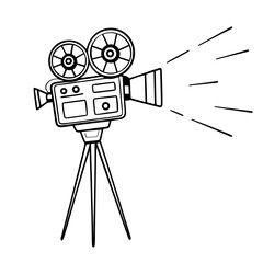 Obraz premium Retro Cartoon Movie Camera Vector Illustration